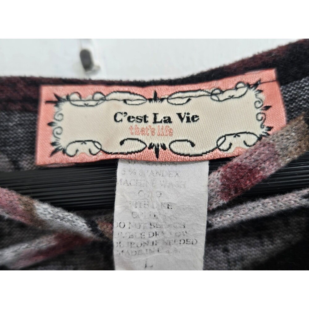 VTG C'est La Vie Tunic Womens L Blouse Paisley Dark Floral Boho Fairy Grunge Y2K - Picture 4 of 7